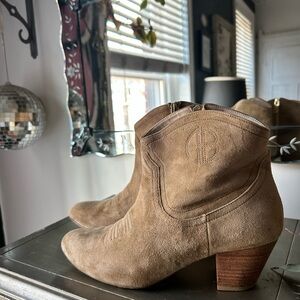Anine Bing Tan Suede Ankle Boots